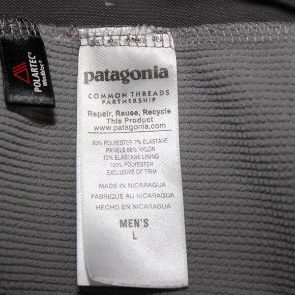 Patagonia Mens Adze Hybrid Jacket Gray on Gray Size Large Polartek Windblock - Picture 5 of 9